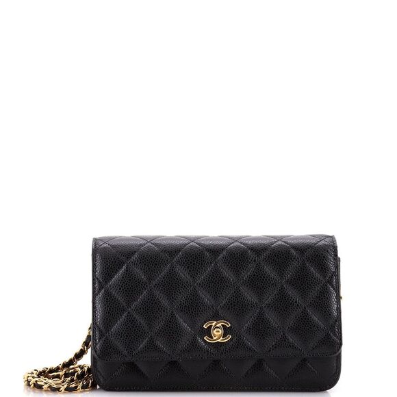 Chanel Handbags - Chanel Turnlock CC Wallet on Chain Quilted Caviar Black